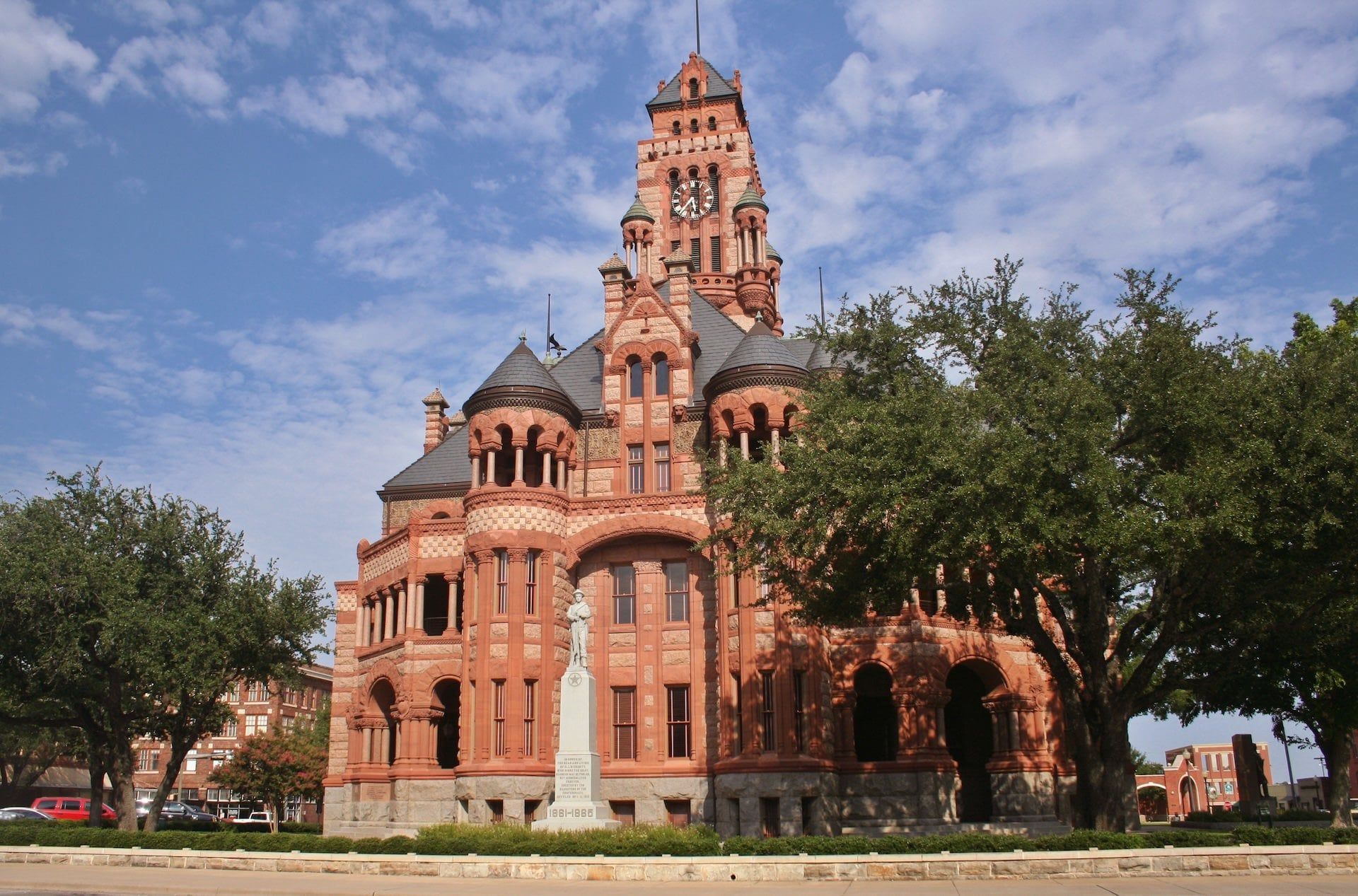 The historic Ellis County Courthouse in Waxahachie, Texas