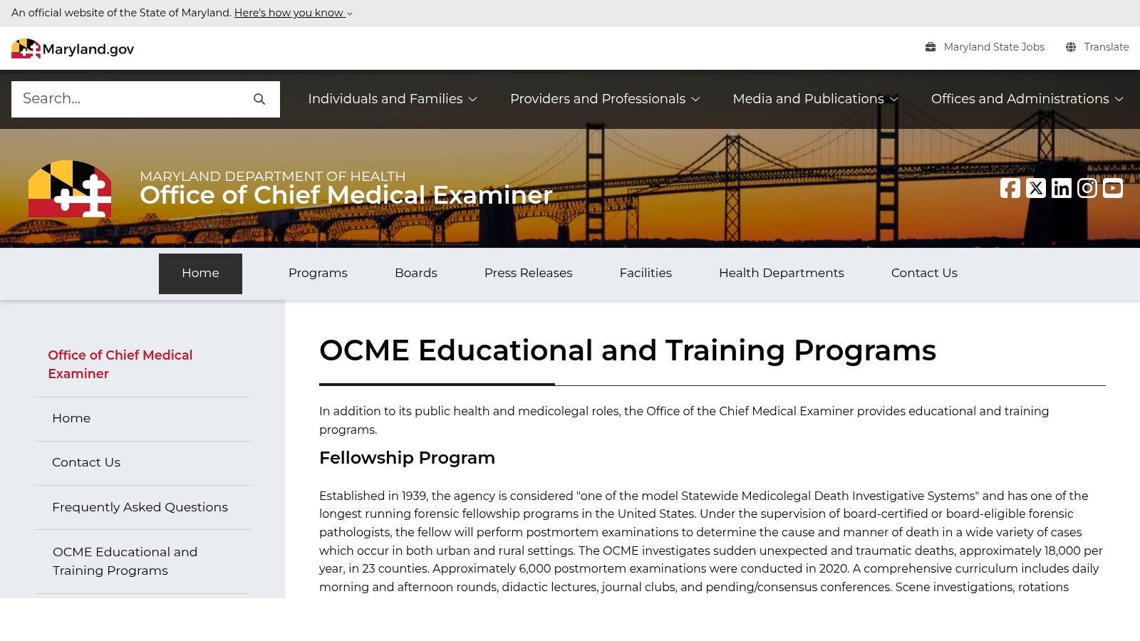 University of Maryland + Maryland Office of the Chief Medical Examiner (Baltimore, MD)