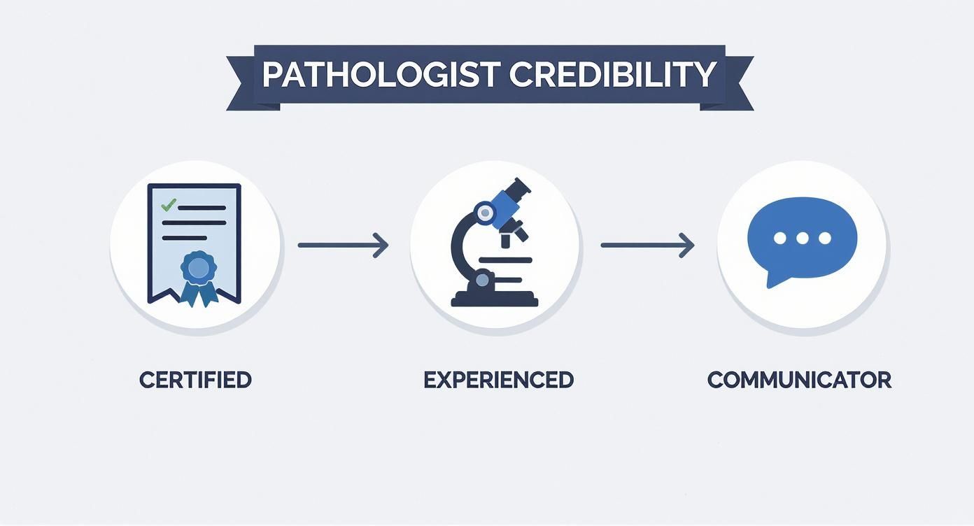 Infographic about pathologist expert witness