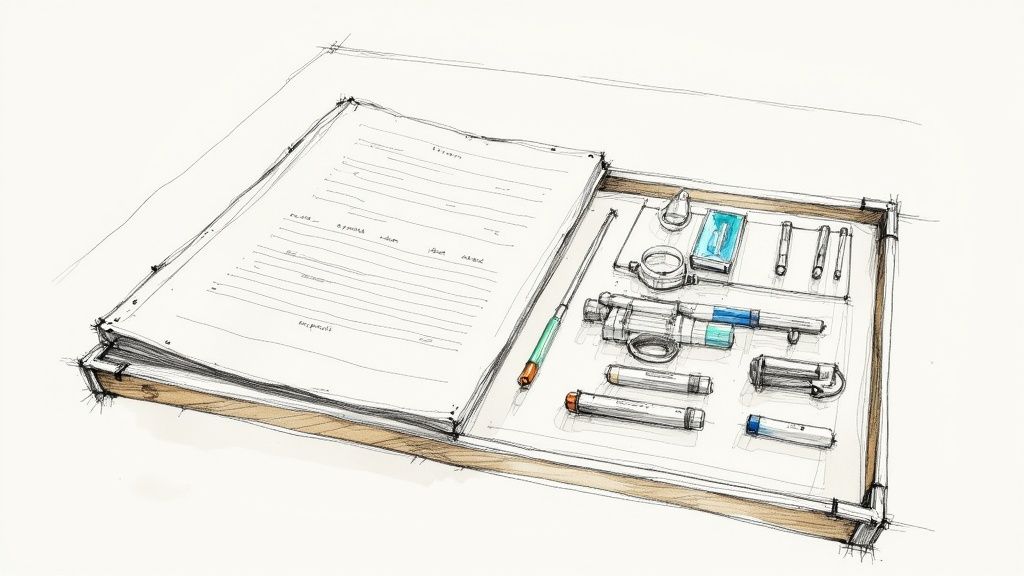 A forensic pathologist carefully reviewing medical documents in a lab setting.