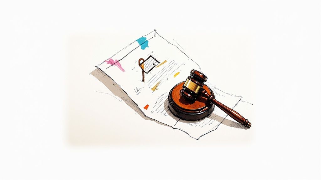 Magnifying glass held over a printed toxicology report, focusing on complex scientific data.